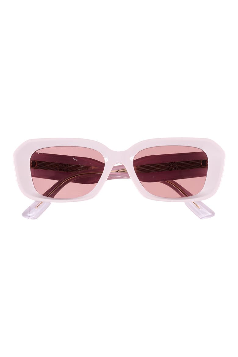 54mm Rectangle Sunglasses, Main, color, PINK PINK BROWN