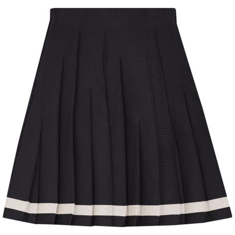 Asymmetric Pleated Covered Elastic Waistband Knit Skirt (Little Kid & Big Kid)