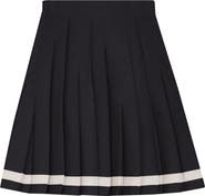 Joie De Vivre Asymmetric Pleated Covered Elastic Waistband Knit Skirt