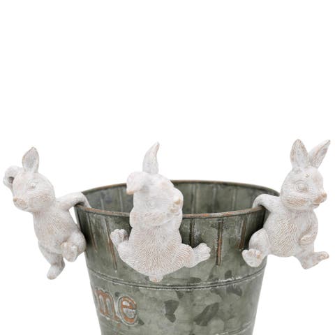 Set of 3 Decorative Resin Bunny Plant Hangers - Cute and Whimsical Home Decor for Plant Lovers