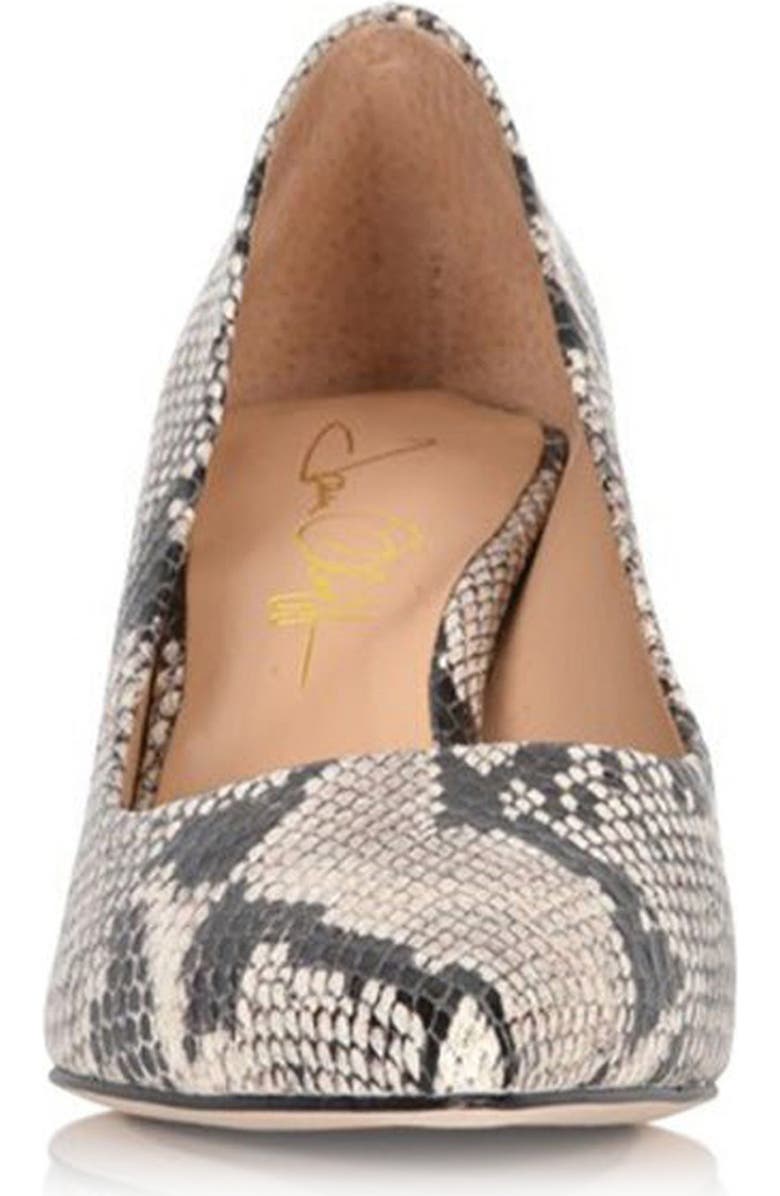 Joan Oloff Deborah Pointed Toe Pump, Alternate, color, Natural Printed Snake