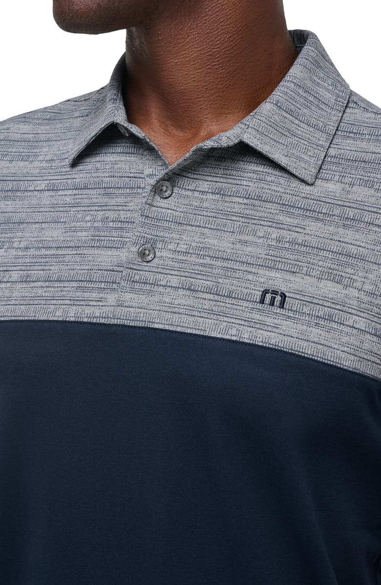 TravisMathew Rocky Beach Colorblock Polo, Alternate, color, Heather Medium Grey