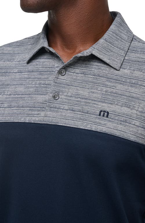 Travismathew Rocky Beach Colorblock Polo In Heather Medium Grey