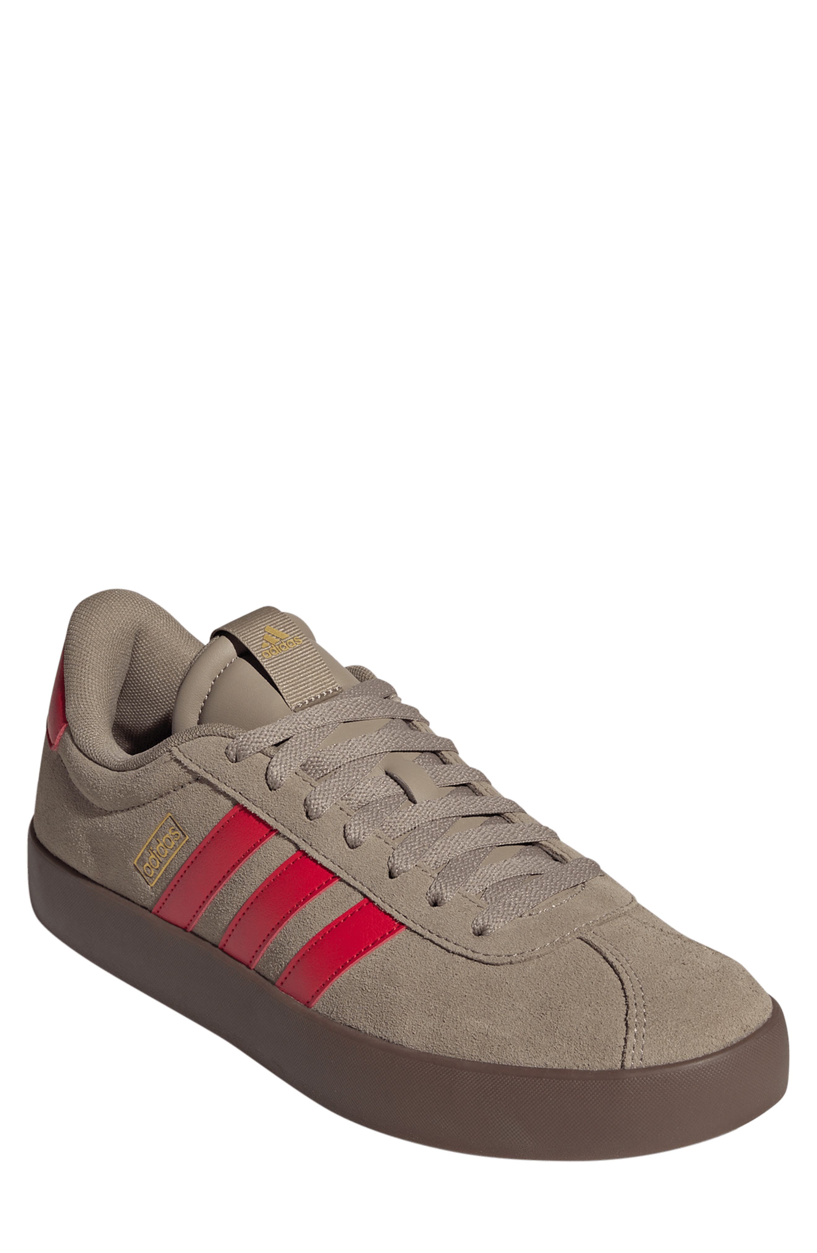 adidas VL Court 3.0 Sneaker, Main, color, Blanch Cargo/ Ruby/ Gold Met