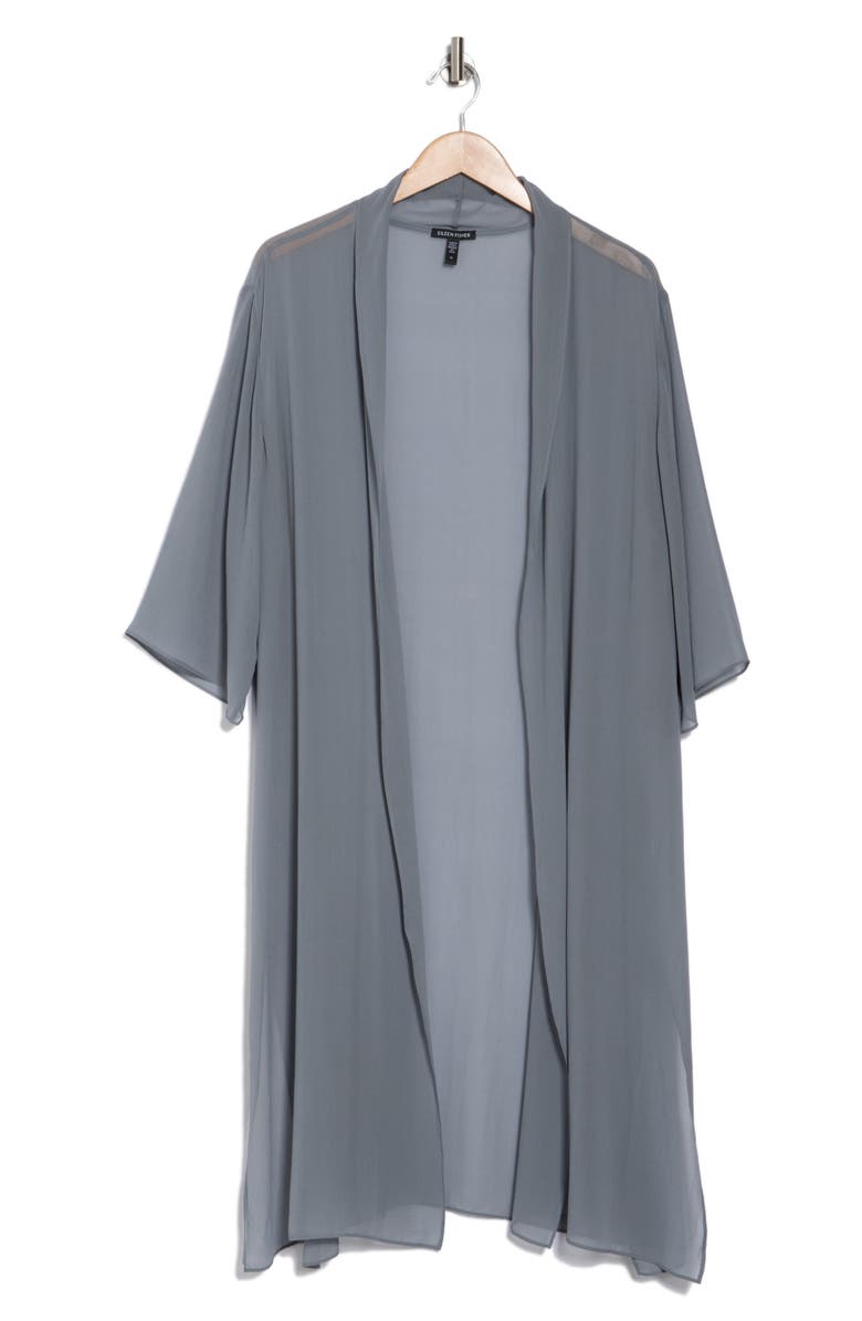 Eileen Fisher Sheer Silk Georgette Wrap, Alternate, color,