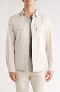 Bugatchi Linen & Cotton Button-Up Shirt Jacket