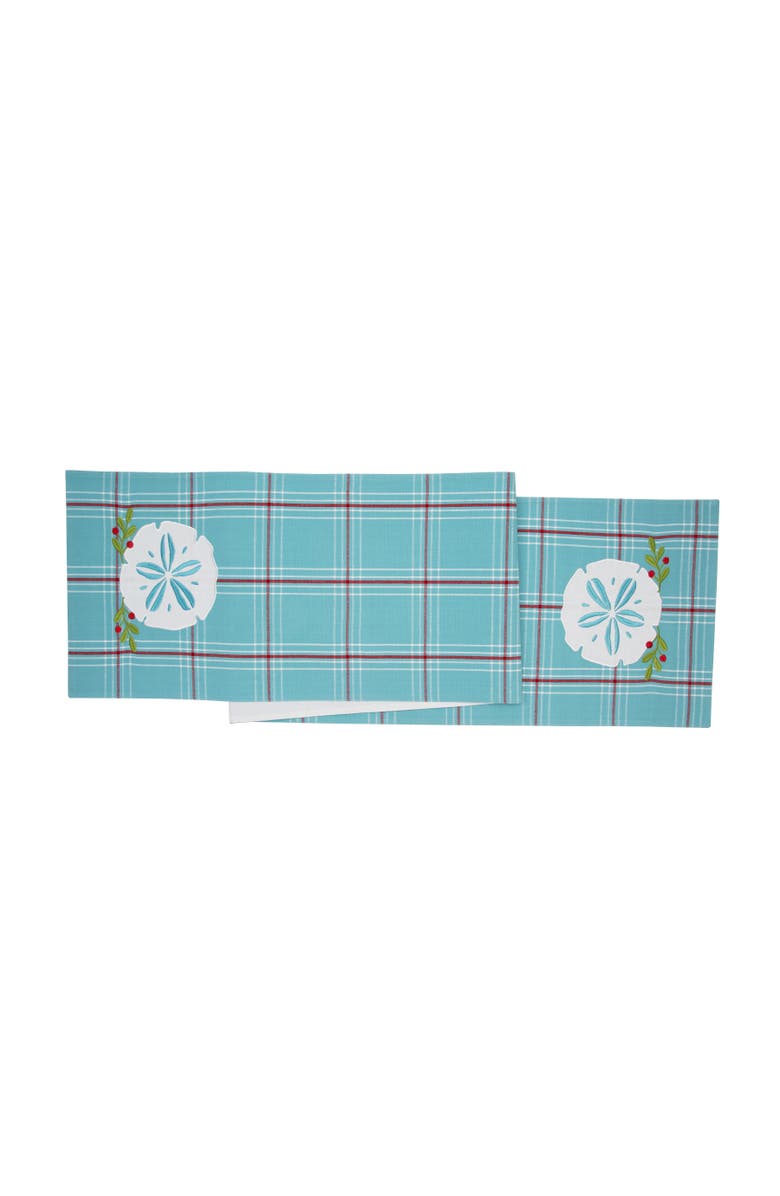 C&F Home A Coastal Holiday Table Runner 13" x 72", Main, color, Blue