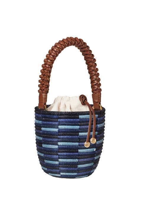 Woven Handle Lunchpail Basket Bag