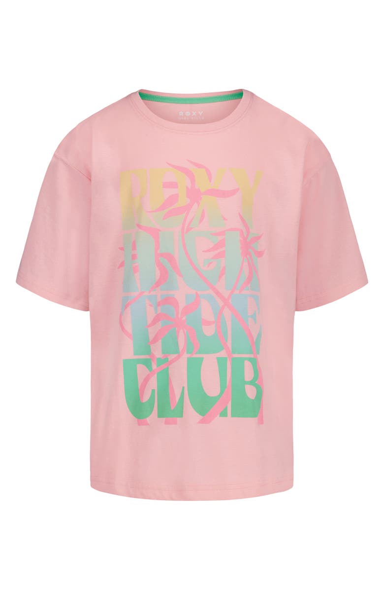 Roxy Kids' High Tide Oversize Cotton Graphic T-Shirt, Main, color, Quartz Pink