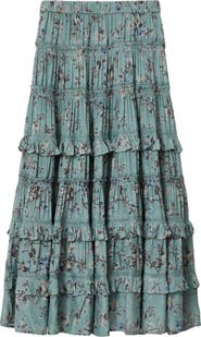 AllSaints Talia Floral Tiered Skirt