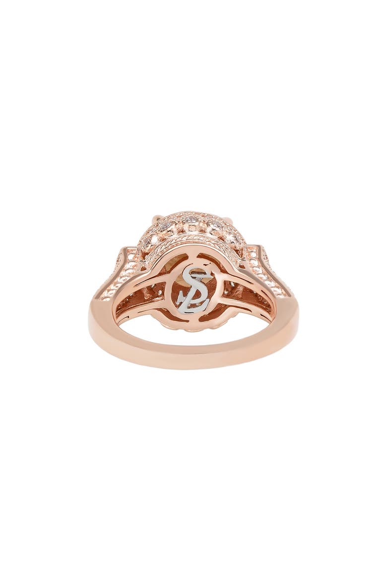 Sterling Silver Cubic Zirconia Pave Engagement Ring, Alternate, color, BROWN