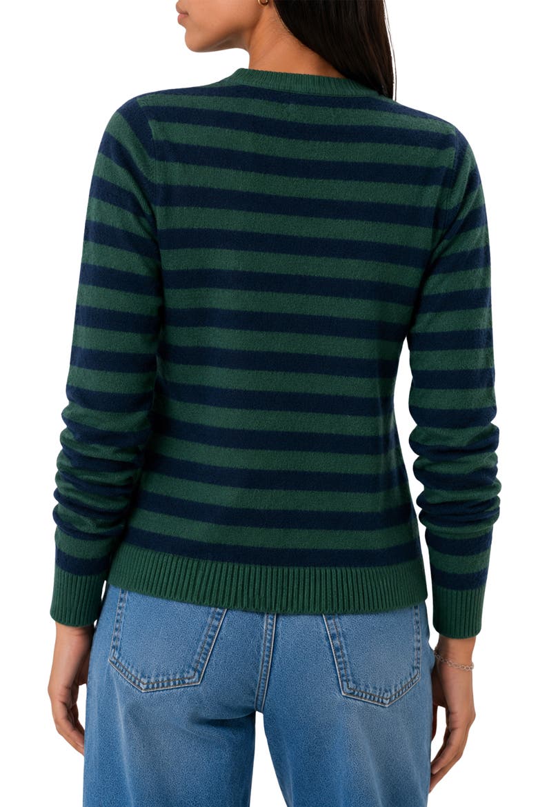 Blair Stripe Cardigan, Alternate, color, EMERALD GREEN STRIPE