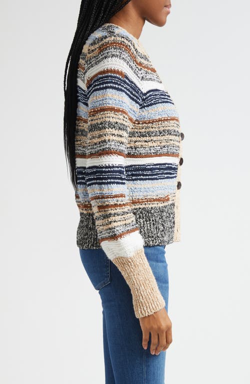 Veronica Beard Cecily Mixed Stripe Cotton Cardigan In Multi