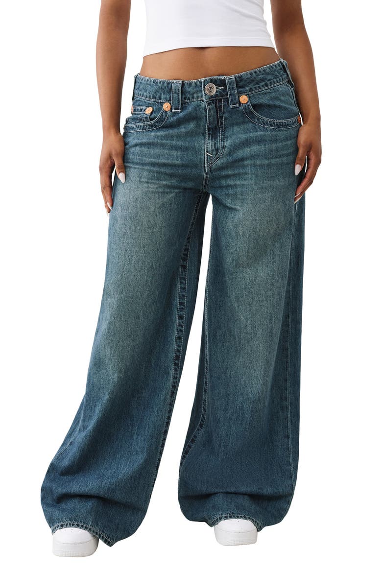 Jessie Embroidered Wide Leg Jeans, Main, color, OCEAN VOYAGE