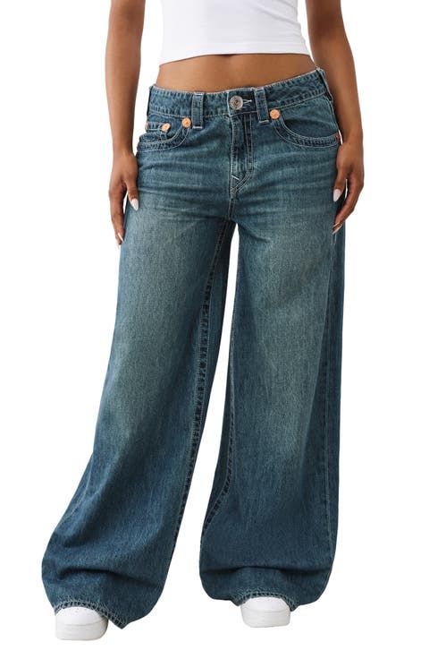 Jessie Embroidered Wide Leg Jeans (Ocean Voyage)