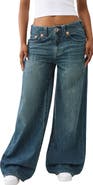 True Religion Jessie Embroidered Wide Leg Jeans