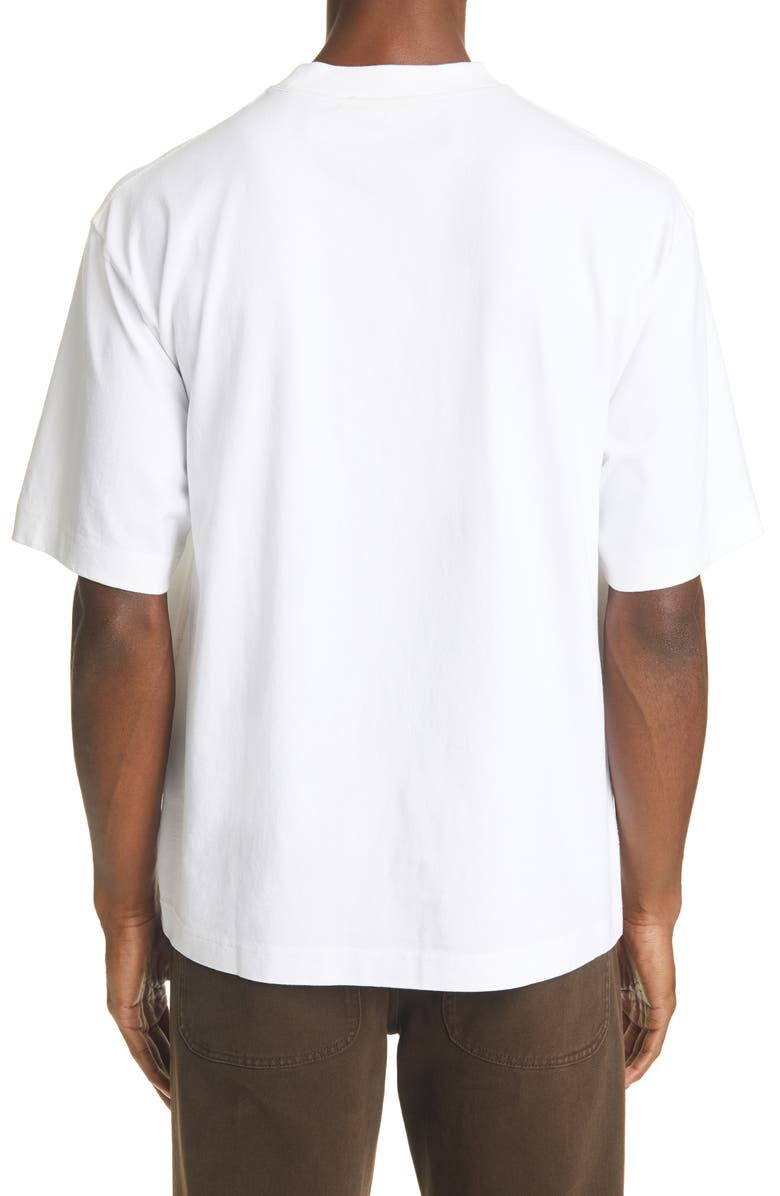 Acne Studios Extorr Stamp Logo Organic Cotton T-Shirt, Alternate, color, Optic White