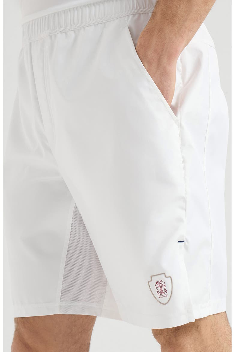 Nylon shorts with logo, Alternate, color, White