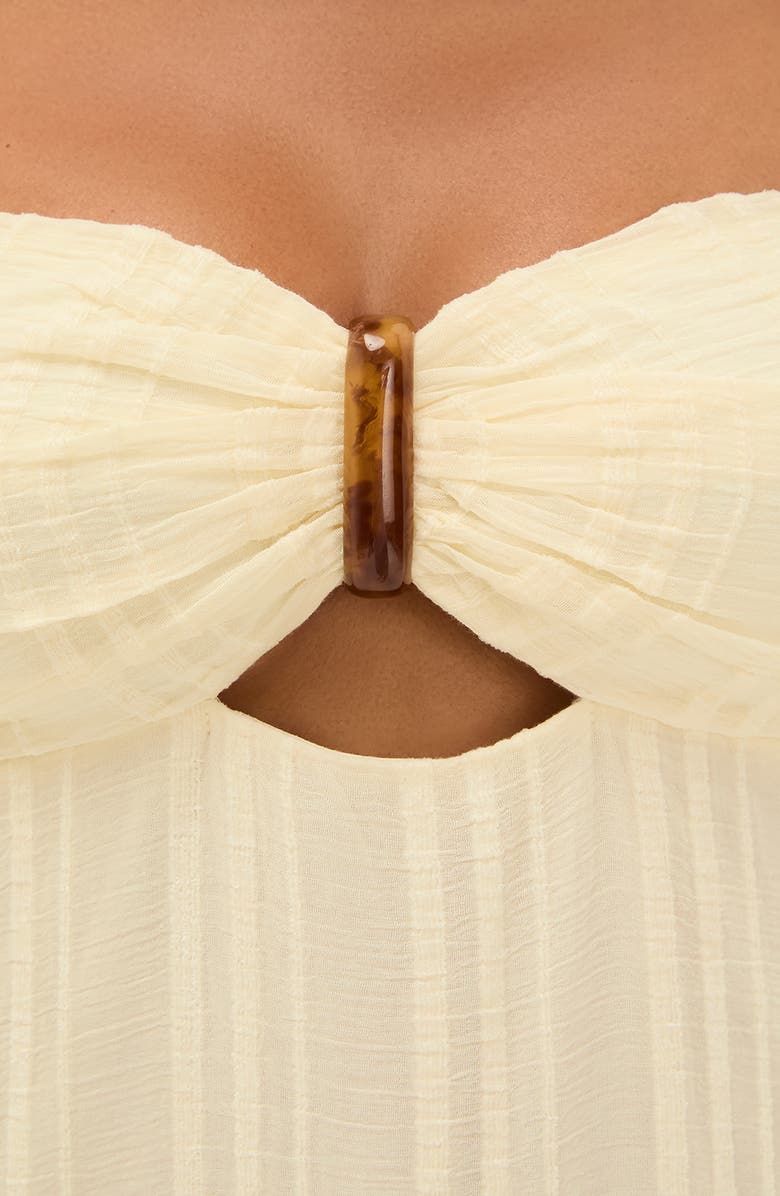 ViX Paula Hermanny Loly Strapless Cotton Blend Maxi Cover-Up Sundress, Alternate, color, Ivory