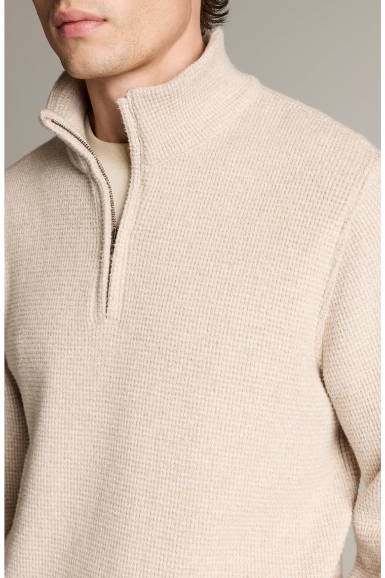Brushed Waffle Quarter Zip Pullover, Alternate, color, H OATMEAL