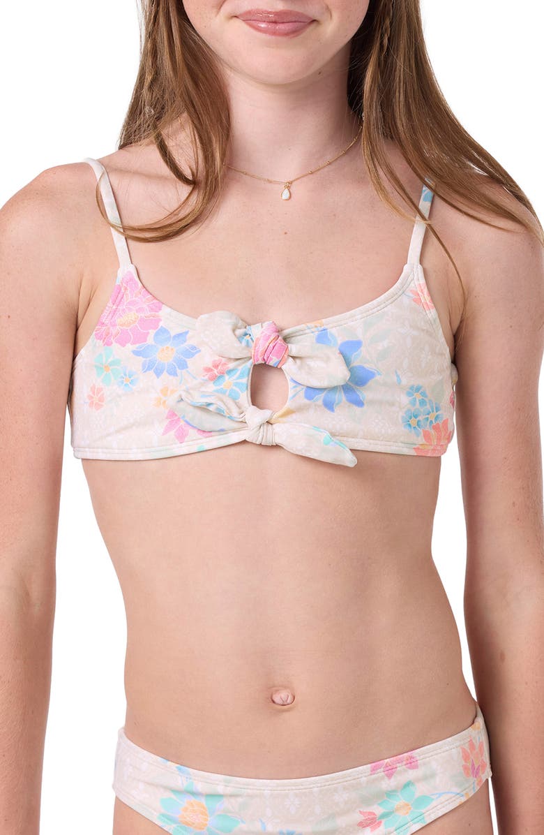 O'Neill Kids' Bali Floral Two-Piece Swimsuit, Alternate, color, Tapioca