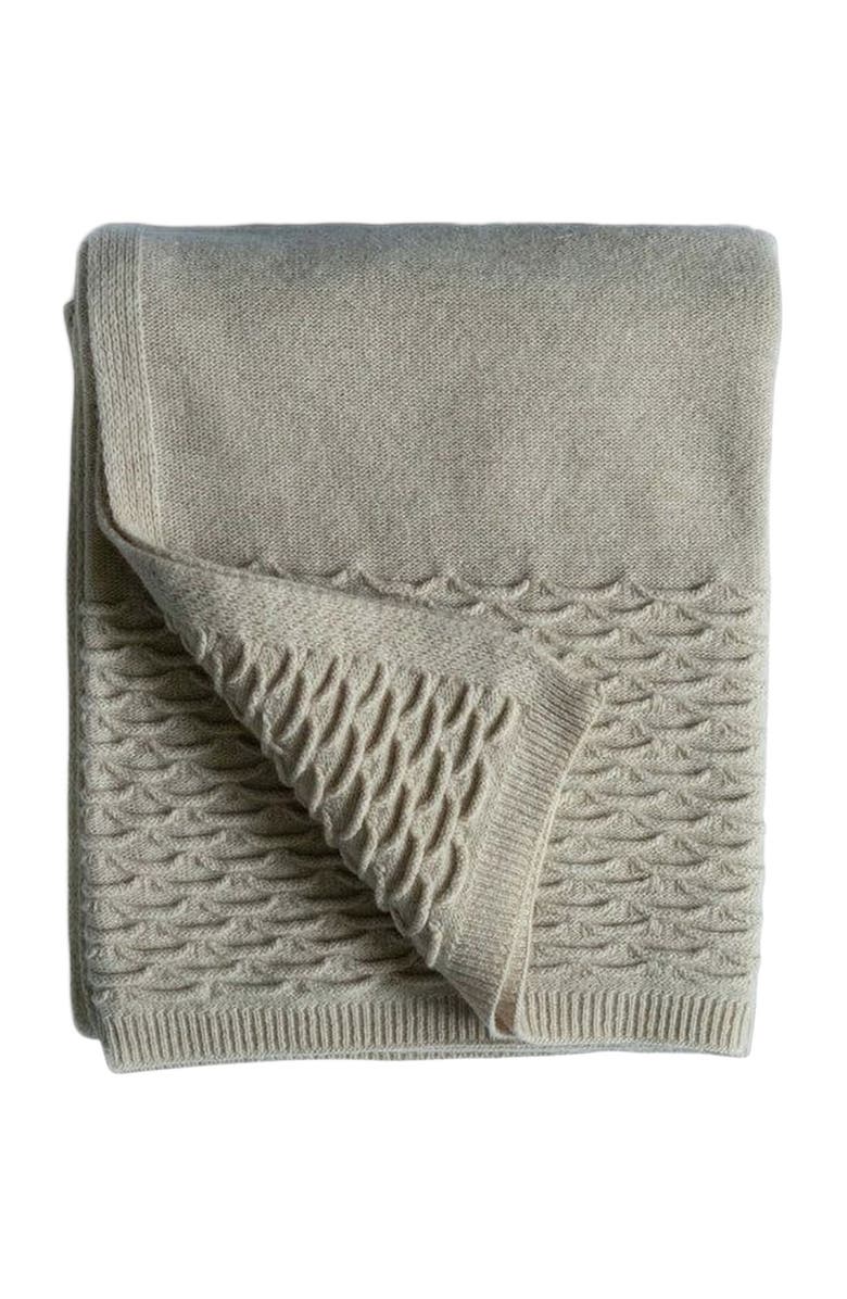 Evangeline Baby Blanket Knit Scallops, Main, color, Pearl