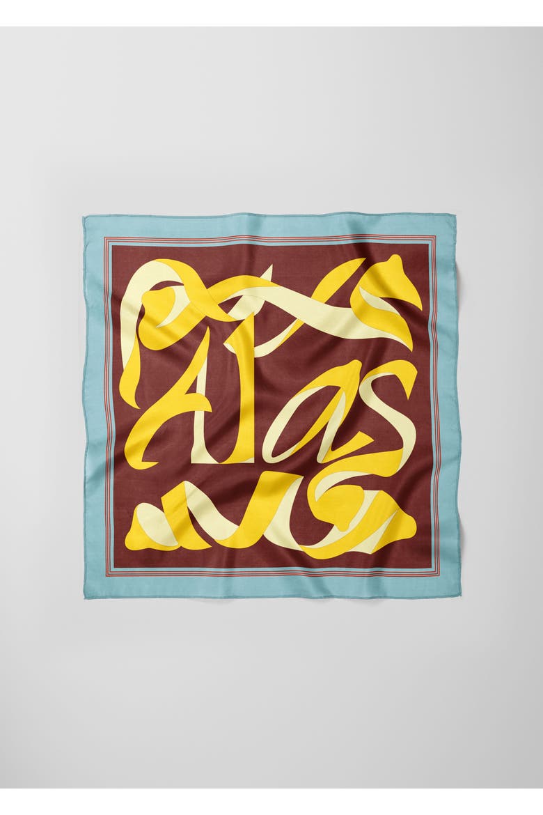 X-Large Printed Silk Scarf, Main, color, Print 'Apeel' 49