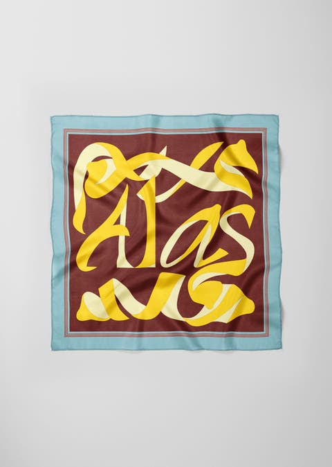X-Large Printed Silk Scarf