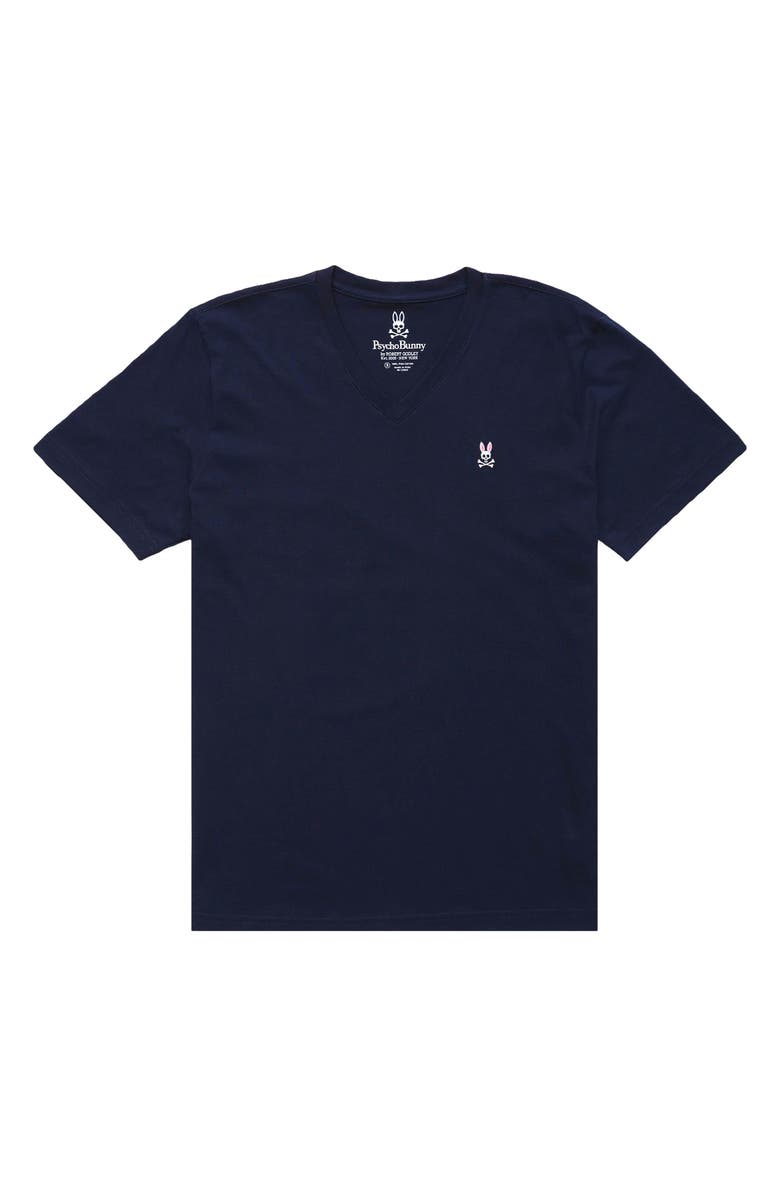 Psycho Bunny V-Neck T-Shirt, Main, color, Navy