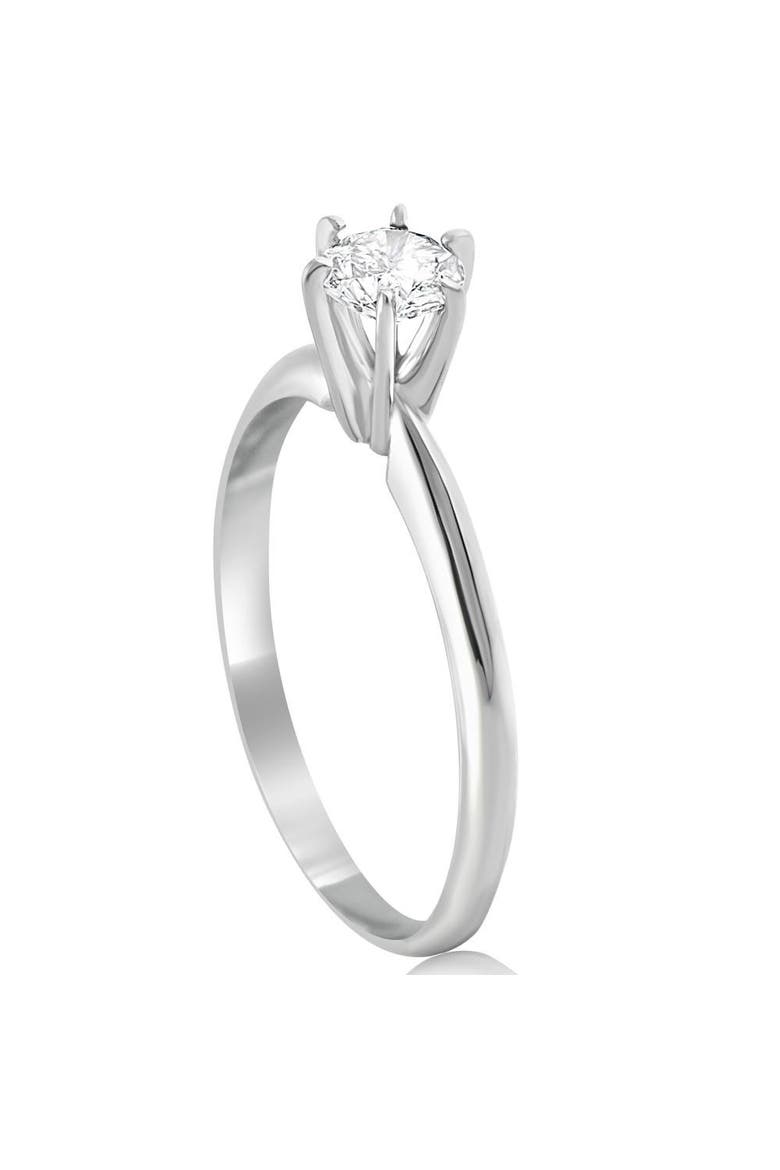 1/3Ct Solitaire Round Cut Diamond Engagement Ring in 14k Gold Lab Grown, Alternate, color, 14k White Gold