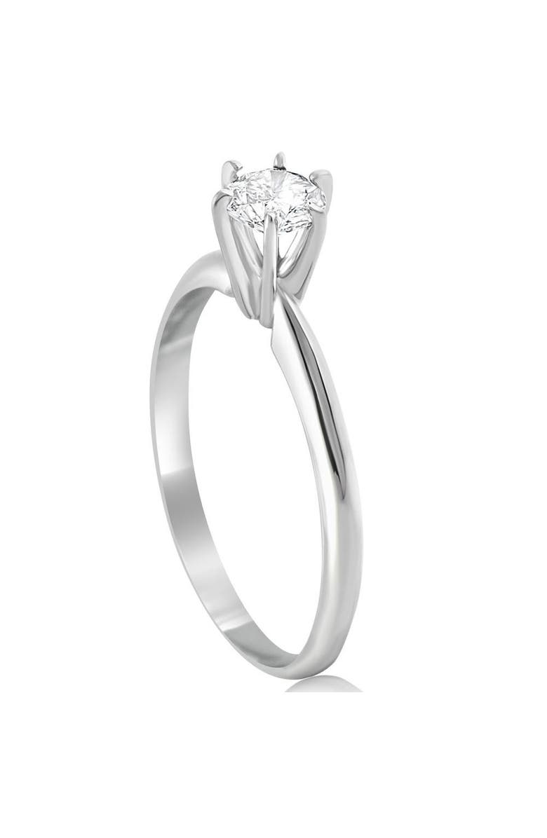 Bliss Diamond 1/3Ct Solitaire Round Cut Diamond Engagement Ring in 14k Gold Lab Grown, Alternate, color, 14K White Gold