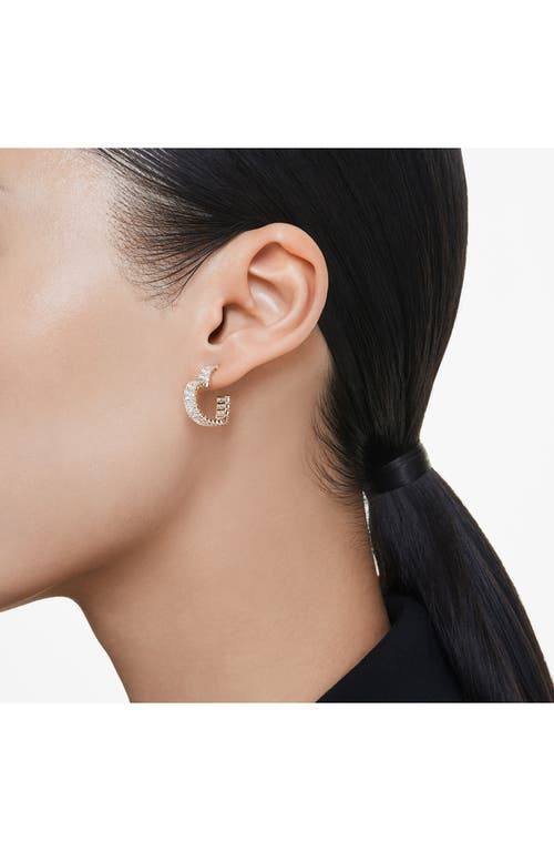 Swarovski Matrix Crystal Heart Hoop Earrings