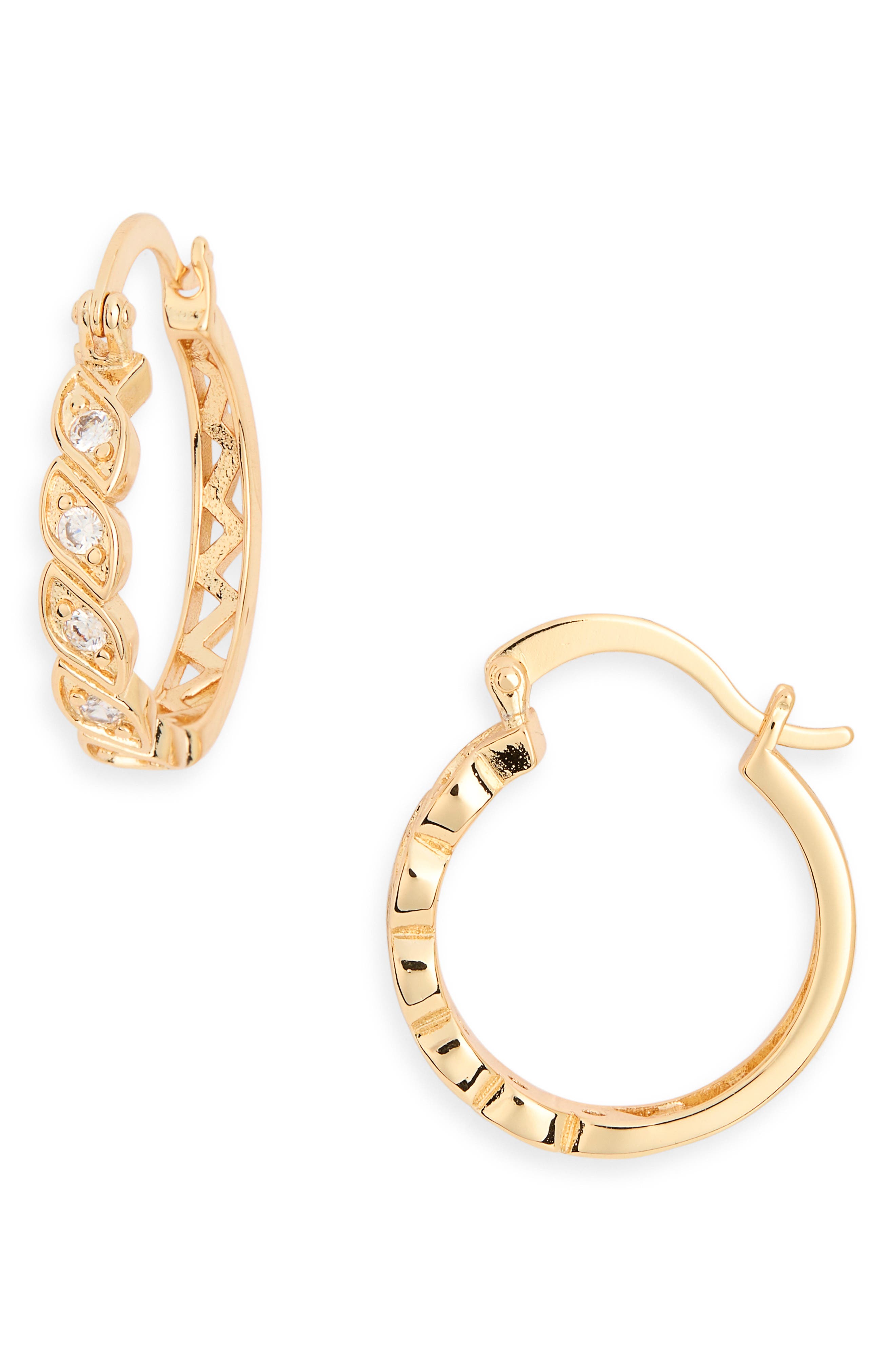 Sterling Forever Julietta Cubic Zirconia Hoop Earrings
