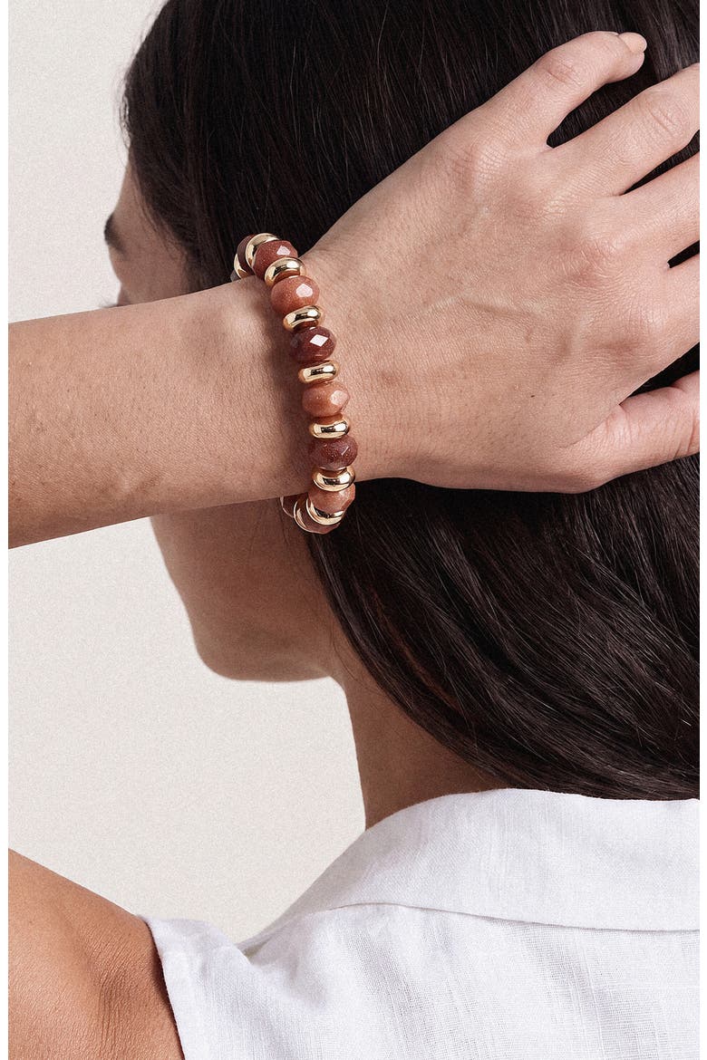 Beaded Stretch Bracelet, Alternate, color, BROWN