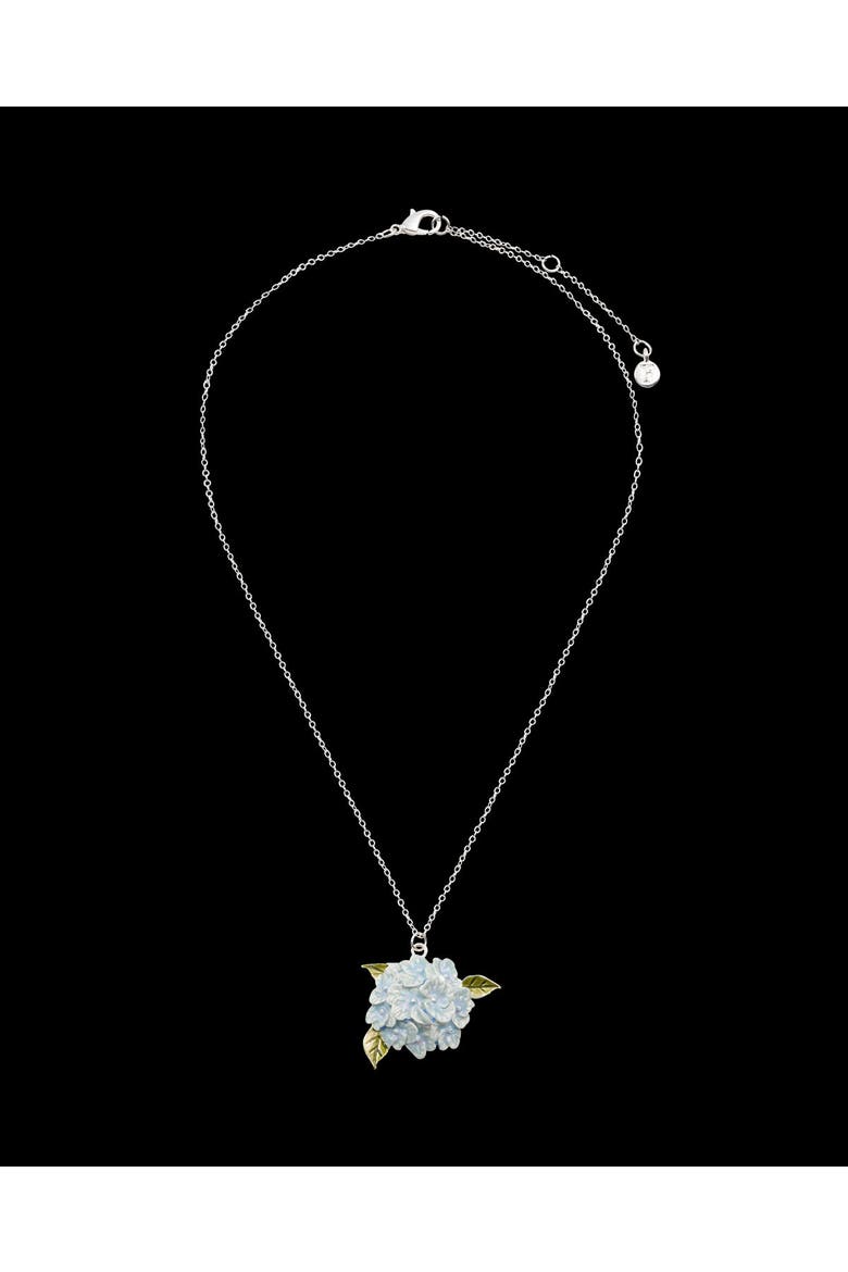 Hydrangea Necklace Silver, Alternate, color, Blue & Silver