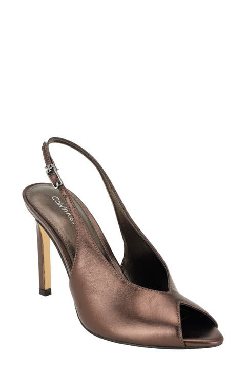 Dorris Faux Leather Peep Toe Pump
