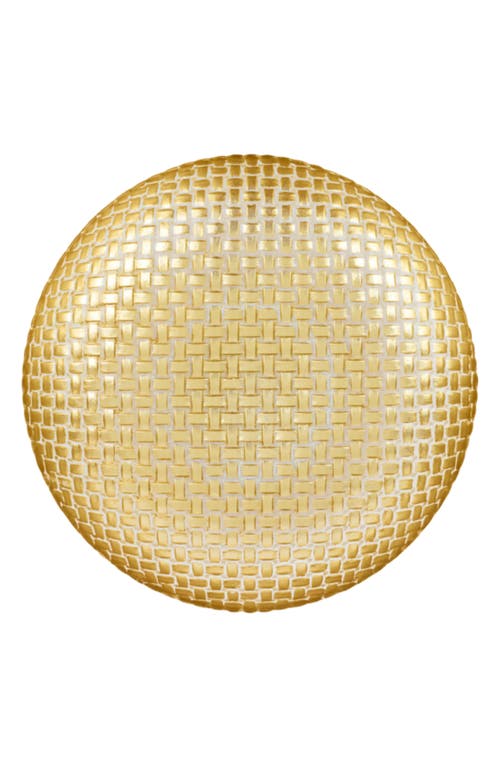 Vietri Rufolo Glass Basketweave Large Shallow Serving Bowl In Gold