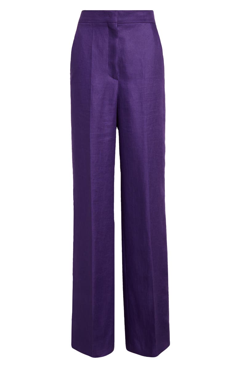 Max Mara Aversa Flax Linen Wide Leg Trousers, Alternate, color,