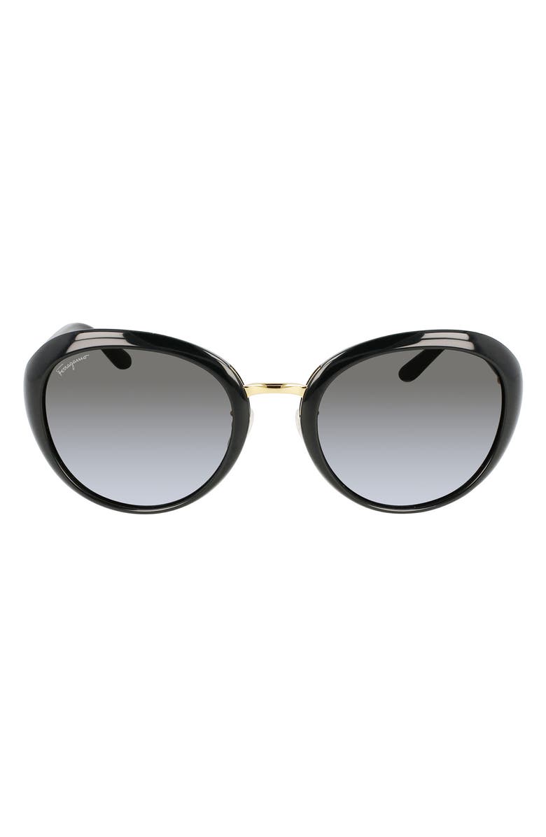 FERRAGAMO Salvatore Ferragamo 57mm Oval Sunglasses, Main, color,