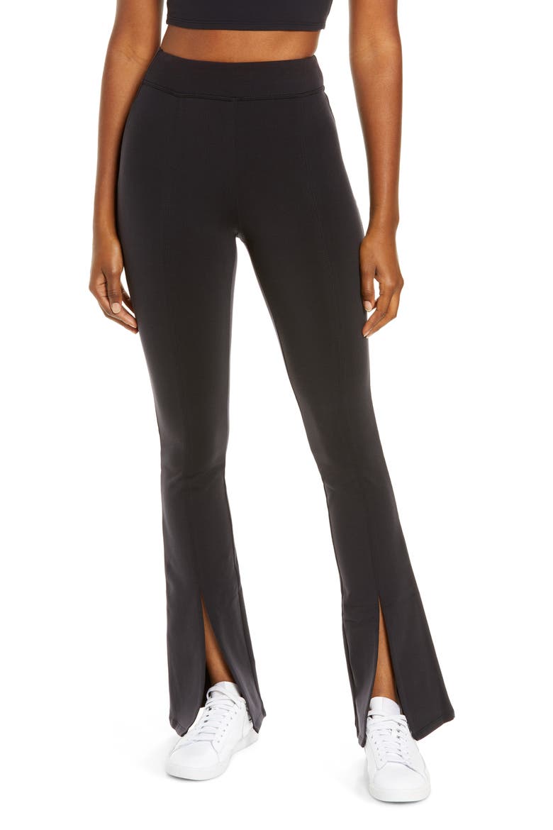 Flutter High Waist Leggings, Main, color, BLACK