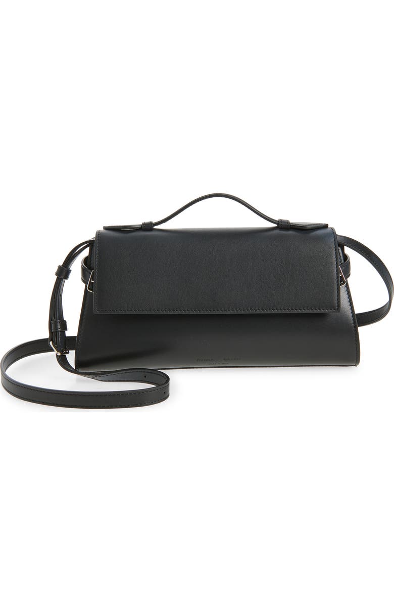 Proenza Schouler Tate Leather Clutch, Main, color, Black