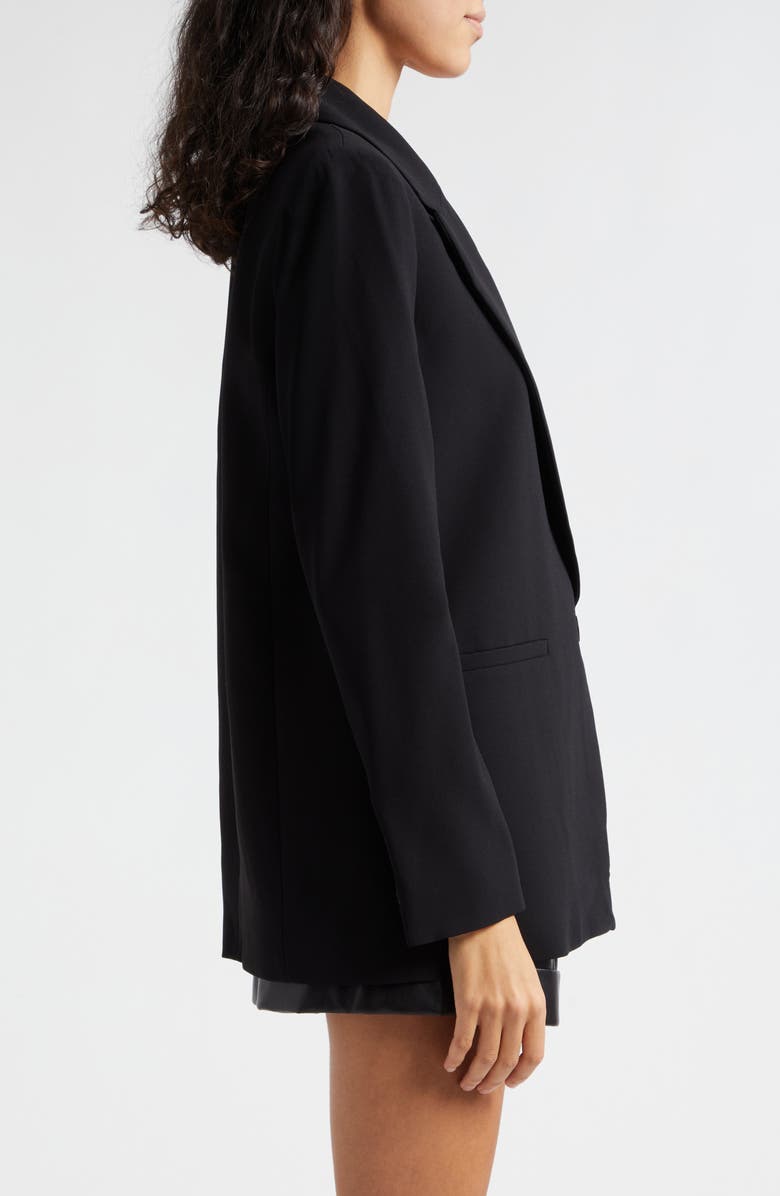 Alice + Olivia Denny Notched Collar Blazer, Alternate, color, Black