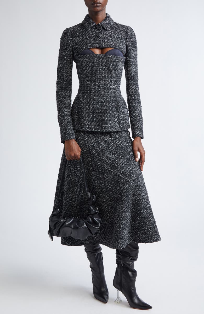 DIESEL<sup>®</sup> G-Anne Bouclé Tweed Crop Jacket, Alternate, color, Deep Black