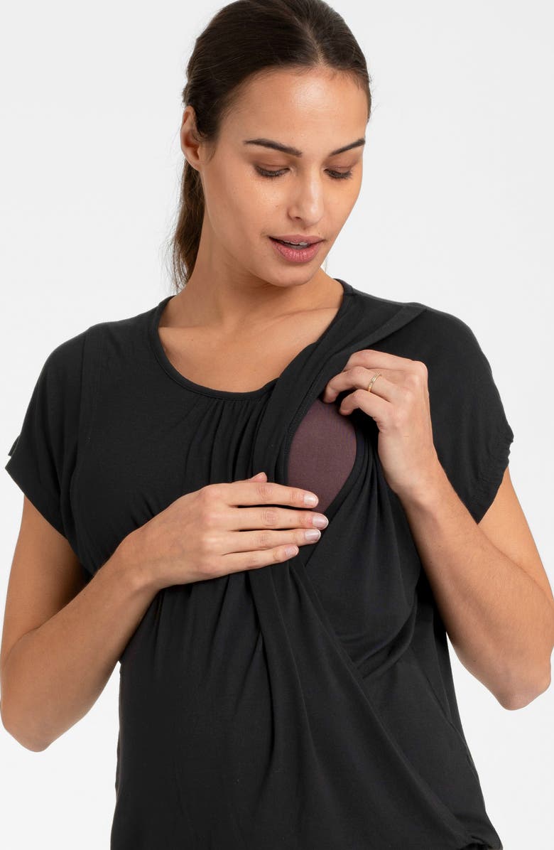 Seraphine Short Sleeve Maternity/Nursing Longewear Set, Alternate, color, 