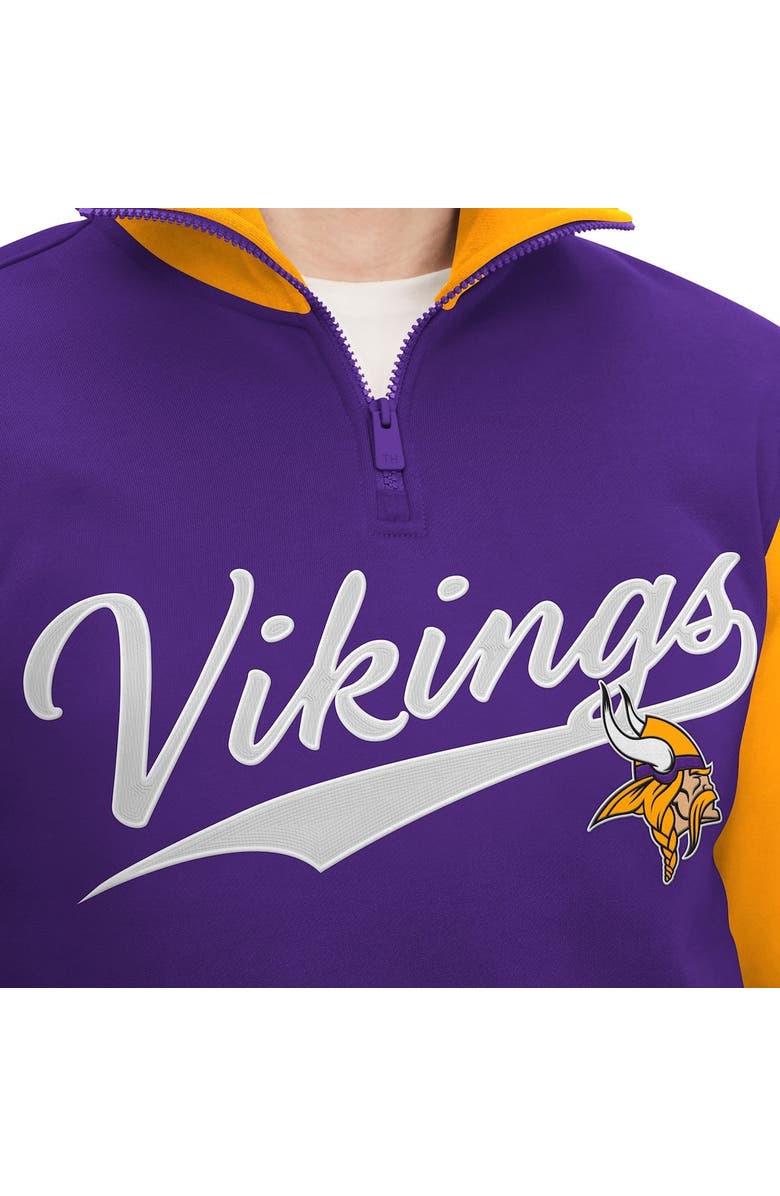 Tommy Hilfiger Men's Tommy Hilfiger Purple/Gold Minnesota Vikings Aiden Quarter-Zip Sweatshirt, Alternate, color, Purple