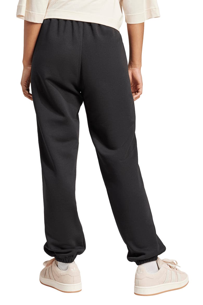 Essentials Trefoil Lifestyle Fleece Sweatpants, Alternate, color, BLACK