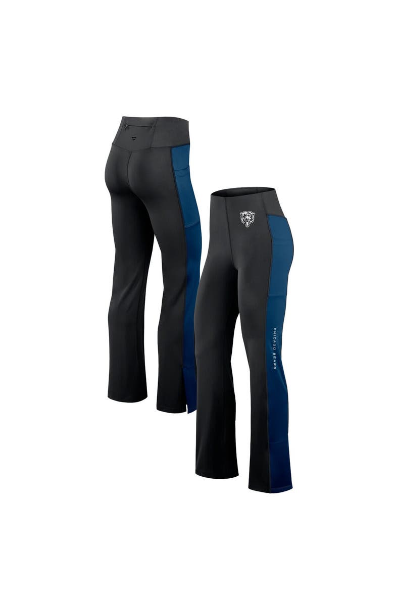 Fanatics Signature Women's Fanatics Signature Black Chicago Bears Studio Fitted Flared Leggings, Main, color, 