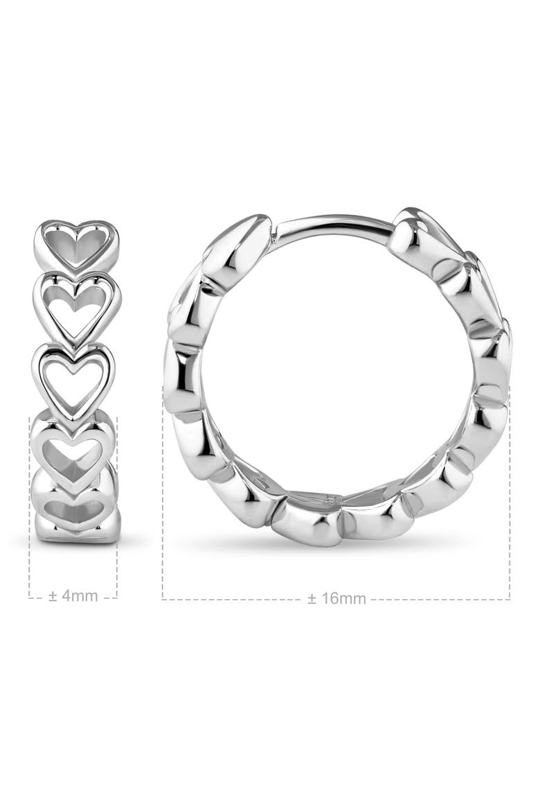 Open Heart Hoop Earrings, Alternate, color, SILVER