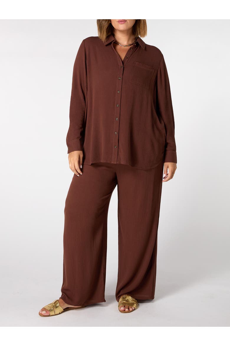 Crinkle Shirt, Alternate, color, Chocolate