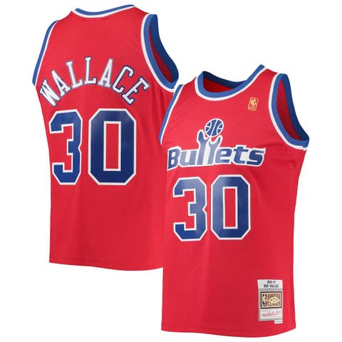 Men's Mitchell & Ness Ben Wallace Red Washington Bullets 1996/97 Hardwood Classics Swingman Jersey